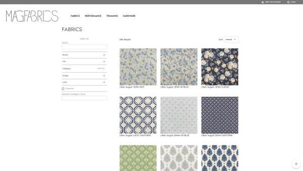 Mag Fabrics app - work by Zach Moore
